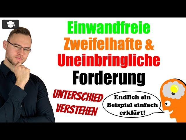 Einwandfreie zweifelhafte uneinbringliche Forderungen erklärt