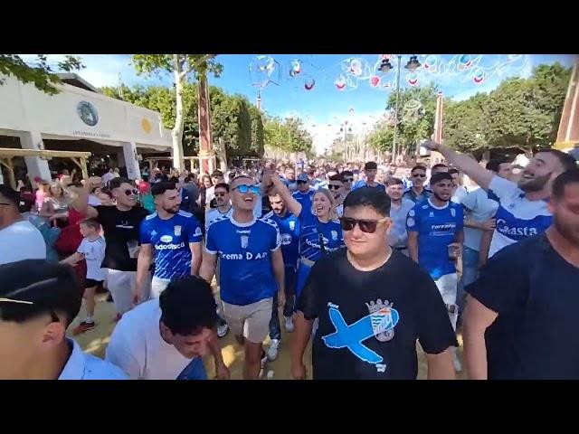 Aficionados del Xerez CD en la Feria del Caballo 2024