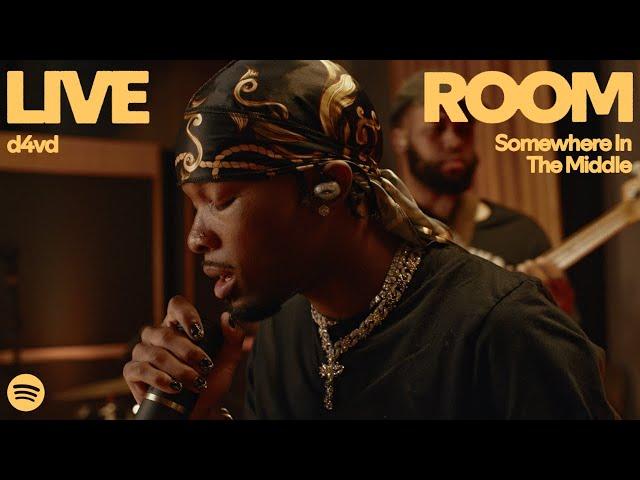 d4vd performs “Somewhere In The Middle” at the Spotify Music Studios Live Room in Los Angeles, CA