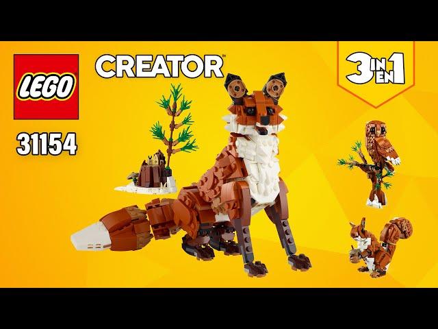 LEGO Creator 3in1 Forest Animals: Red Fox (31154)[667 pcs] Owl & Squirrel | Building Instructions