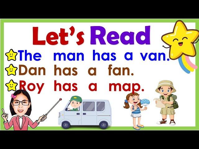 CVC sentences || Practice reading ||Reading tutorial for kids || Reading lesson kids.