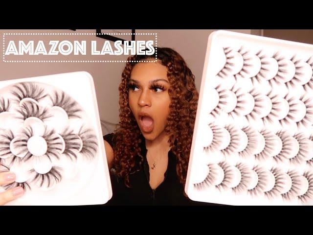 TRYING AMAZON LASHES | AFFORDABLE & AMAZING QUALITY LASHES | 16mm, 18mm & 25mm | BAD B ON A BUDGET 