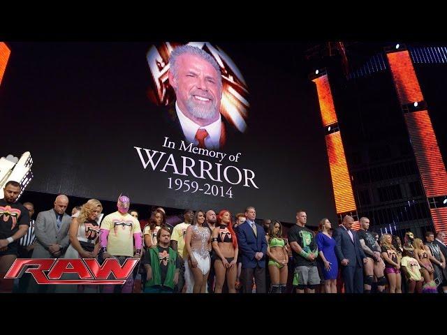 A tribute to the memory of The Ultimate Warrior: Raw, April 14, 2014