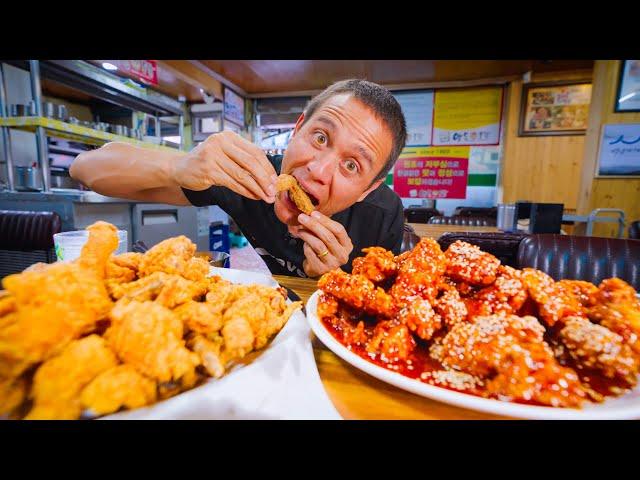 Extra Crispy Fried Chicken!!  STREET FOOD KOREA + My New Favorite Korean Food!