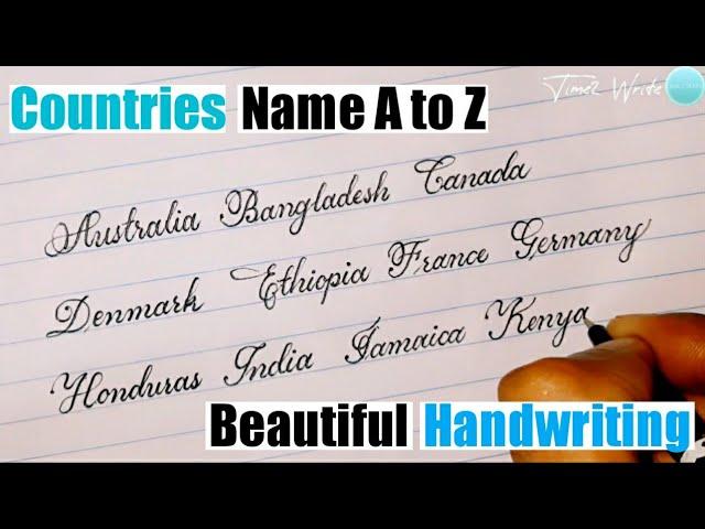 How To Write Countries In Cursive Handwriting | Calligraphy Handwriting | Writing Countries A to Z