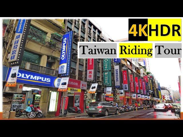 【4K HDR】Taichung City -  Downtown Area - Monsoon Season Riding - Taiwan Riding Tour