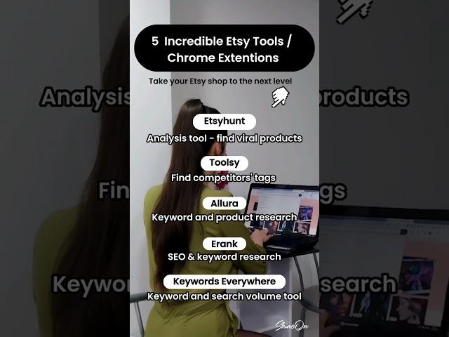 TOP 5 ETSY KEYWORD, SEO & PRODUCT RESEARCH TOOLS FOR SELLERS + CHROME EXTENSIONS | ShineOn #shorts