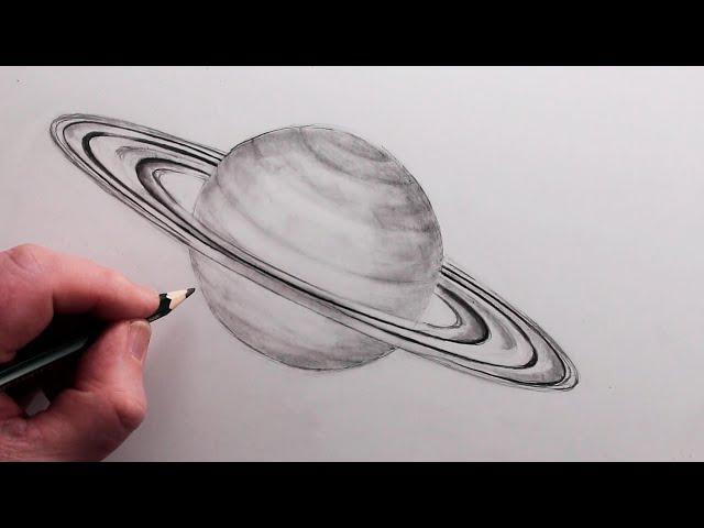 How to Draw Saturn: Tonal Pencil Drawing