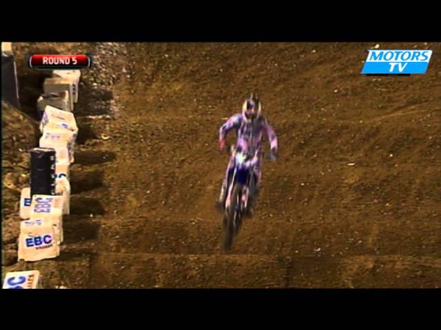 James Stewart  crashes from 2012 AMA Supercross 2012