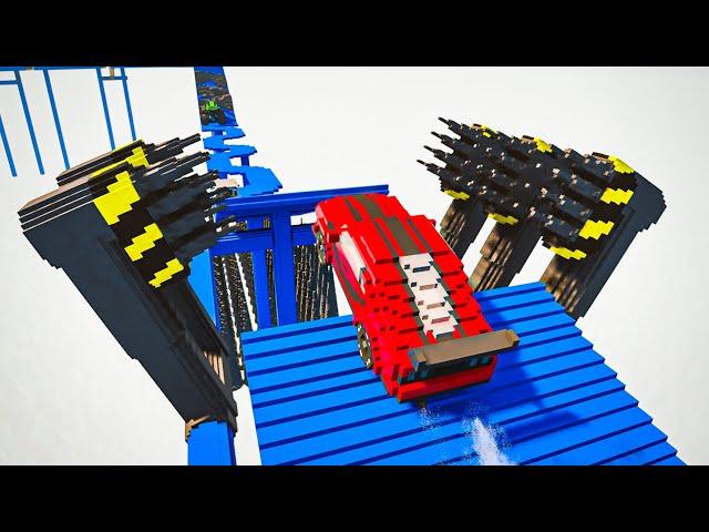 Cars vs Large Spinner Obstacle Course | Teardown