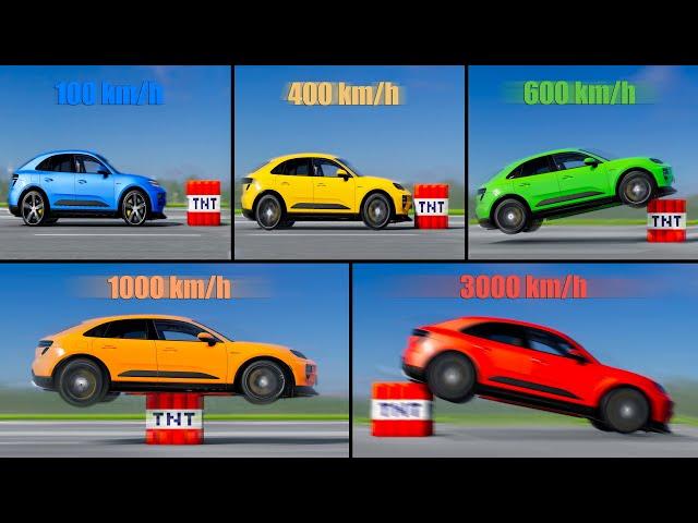 Damage to Сars at Different Speeds #5 (200, 400, 600, 1000, 3000 km/h) - Beamng drive