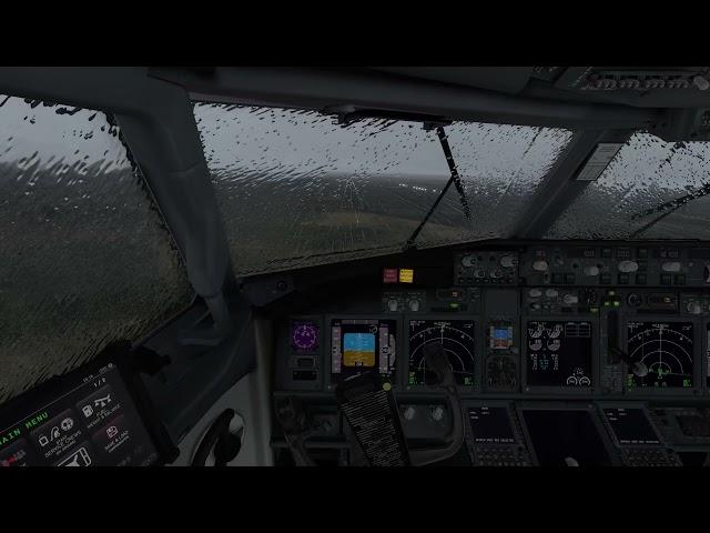 Extreme scary stormy 737 Landing with HEAVY RAIN | X-Plane 11