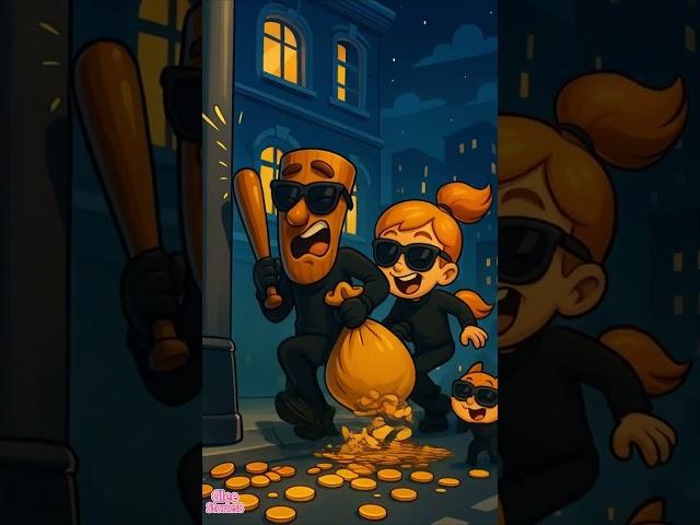 Luna Belle and Tung Tung Tung Sahur Steal the Gold – Oops! #LunaBelle #FunnyCartoon #shorts #ai