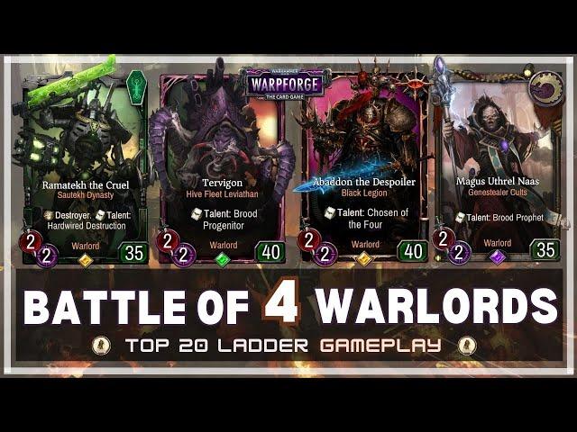 Battle of 4 Warlords INSANE GAMES - top 20 ladder gameplay || Warhammer 40,000: Warpforge