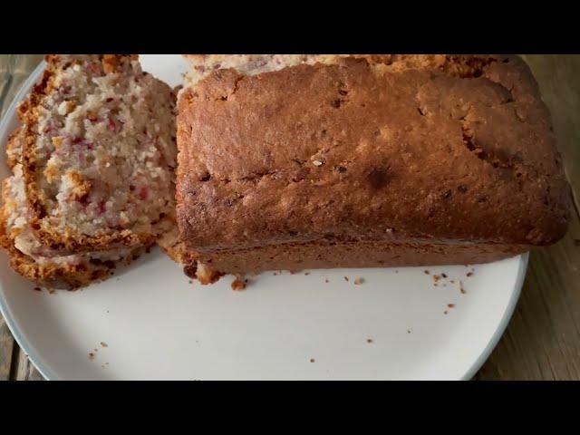 Raspberry Coconut loaf cake recipe | how to make coconut cake | home recipe of coconut cake