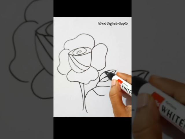 rose#flower drawing# easy#art and Craft with Sangita