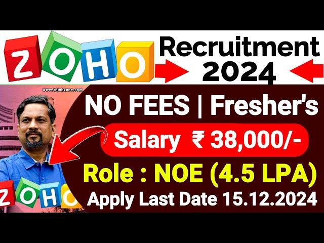 ZOHO NEW RECRUITMENT 2024 IN TAMILNADU  ZOHO NOE JOB VACANCY 2024 IN TAMIL TN TECH JOBS 2024 TAMIL