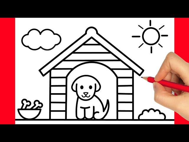 HOW TO DRAW A DOG HOUSE