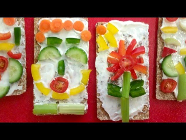Veggie Art - Make Pictures on Crackers; a Healthy and Fun Craft for Kids