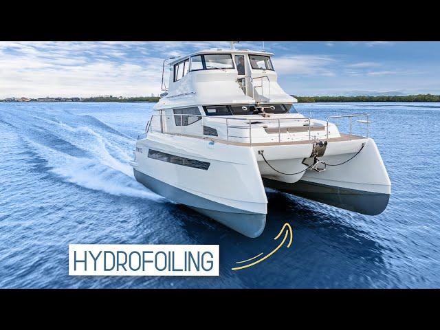 SPEED TRIALS of HYDROFOILING 40 foot Longreach 1200 High Performance Power Catamaran