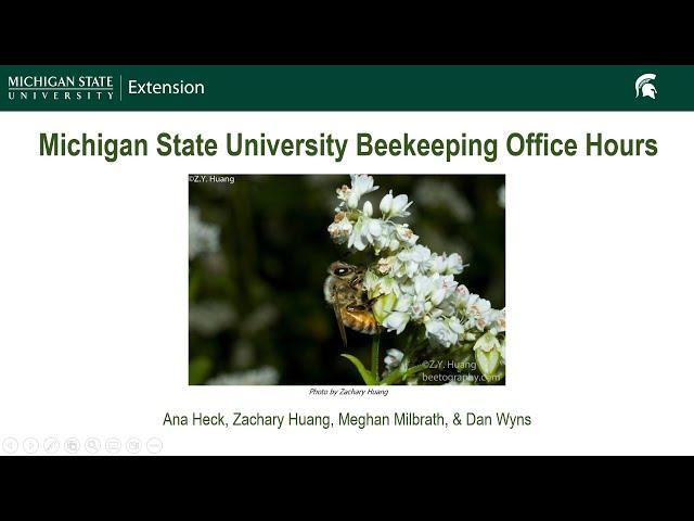 September 2024 Michigan Beekeeping Office Hours Webinar