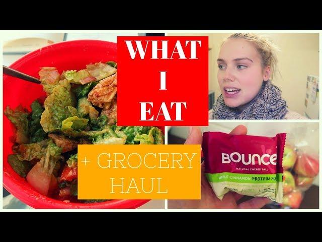 WHAT I EAT ON A NORMAL WORK DAY! EASY, QUICK LUNCH IDEAS AND HEALTHY GROCERY HAUL! Vlog!