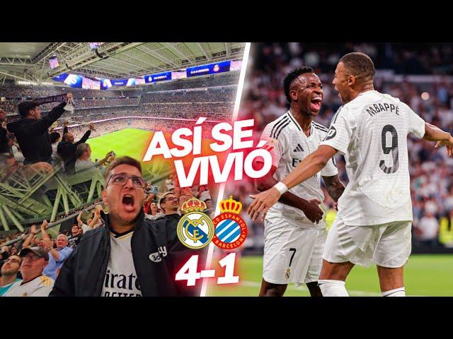 ASÍ SE VIVIÓ en el Bernabéu: REAL MADRID 4-1 RCD ESPANYOL ** REMONTADA ÉPICA MBAPPÉ RODRYGO VINI **