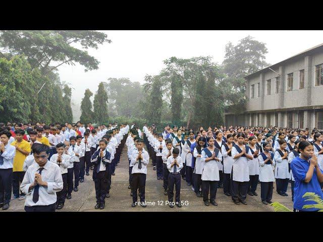 Morning Assembly of JNV Williamnagar. Date:01/10/2024.