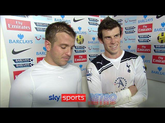 Gareth Bale & Rafael van der Vaart after ending Tottenham's wait for a win at Arsenal