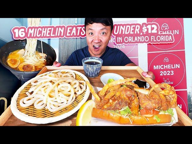 16 Michelin Eats UNDER $12 in Orlando Florida | Best MICHELIN CHEAP EATS!