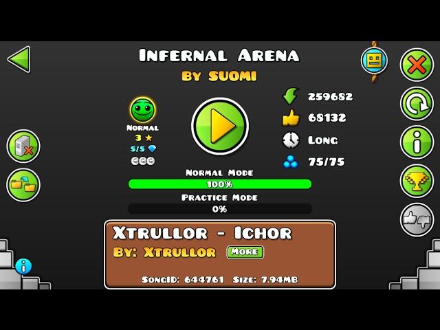 MY LEVEL IN LAVA GAUNTLET - Infernal Arena - By: Suomi (Me) - Geometry Dash [2.1]