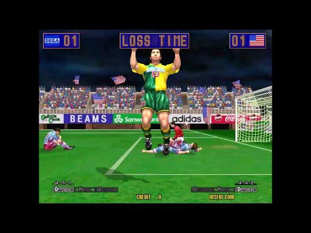 VIRTUA STRIKER 2 VERSION 98 SEGA - 1998 arcade retrogame longplay . Fc Sega walkthrough