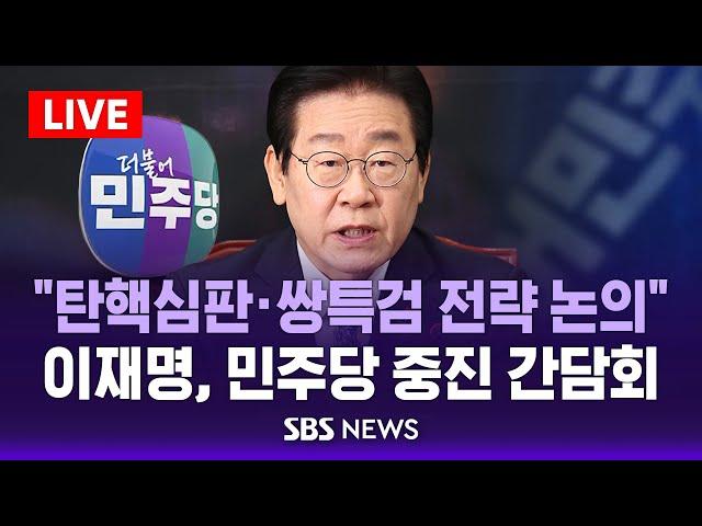 [LIVE] "탄핵심판·쌍특검 전략 논의"..이재명, 민주당 중진 간담회 / SBS