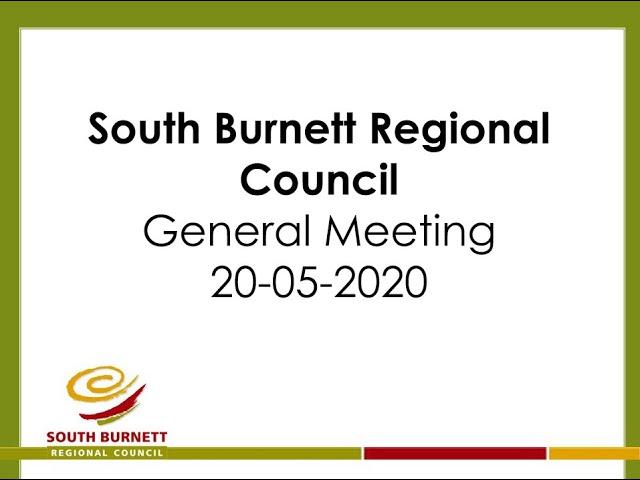 South Burnett Regional Council General Meeting 20052020