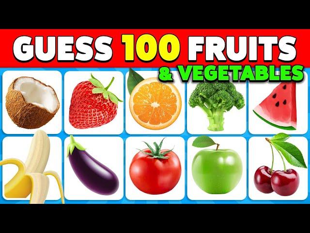 Guess the Fruit and Vegetable in 3 seconds  | EASY to IMPOSSIBLE