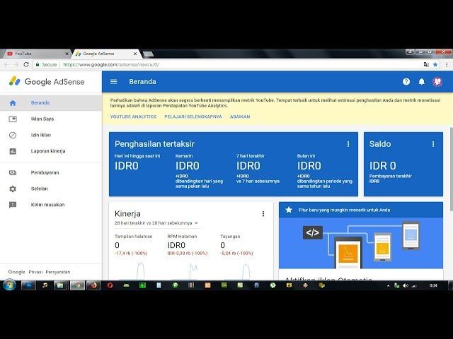 Jika Penghasilan YouTube Tidak Masuk ke AdSense
