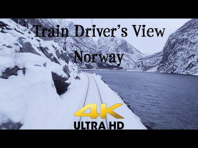 TRAIN DRIVER'S VIEW: Bergen - Myrdal on a windy Saturday in 4K UltraHD