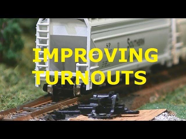 MODEL RAILROAD TURNOUT NO DERAIL OR BOUNCE IMPROVEMENT