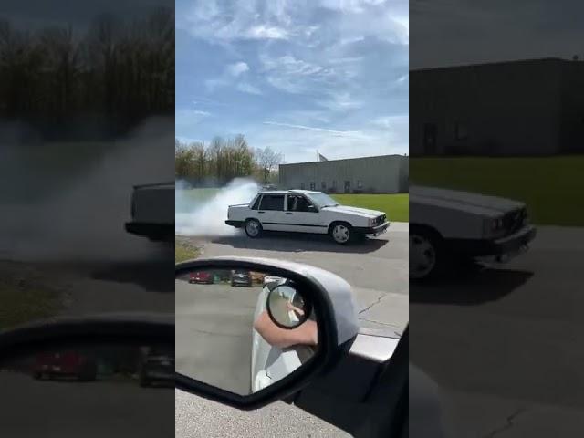 Twin Turbo LS Volvo 740 Burnout