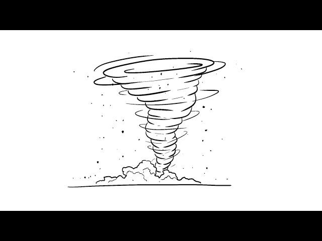 ️ How to Draw a Simple Tornado | Step-by-Step Lesson ️