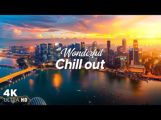 Relaxing Sunset City 4K  Wonderful Chillout Vibes for a Better Mood - Chill Mix for Unwind