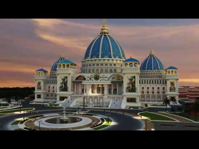 Beautiful Animated View of the Temple of the Vedic Planetarium