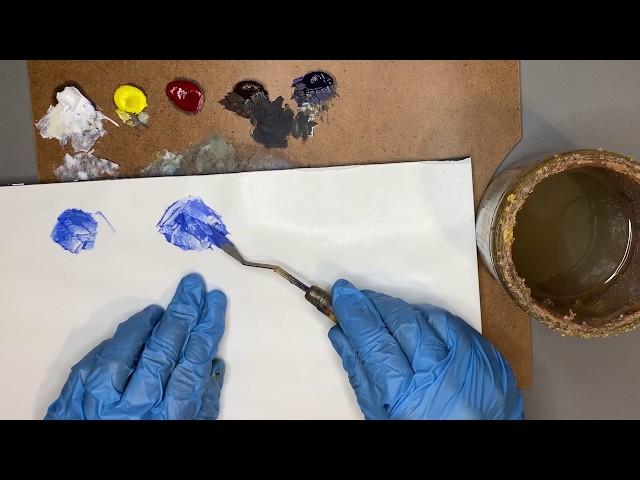 Mixing Paint on a Palette with a Palette Knife