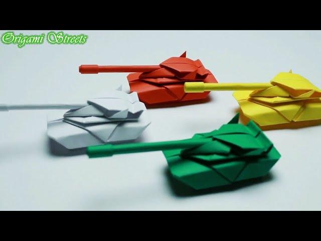 How to make an origami tank out of paper.