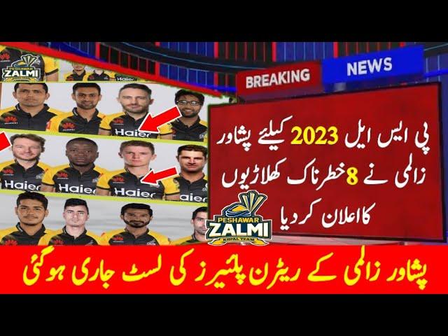 Peshawar Zalmi Retain Players List Of PSL 2023-Zulfiqar Sports