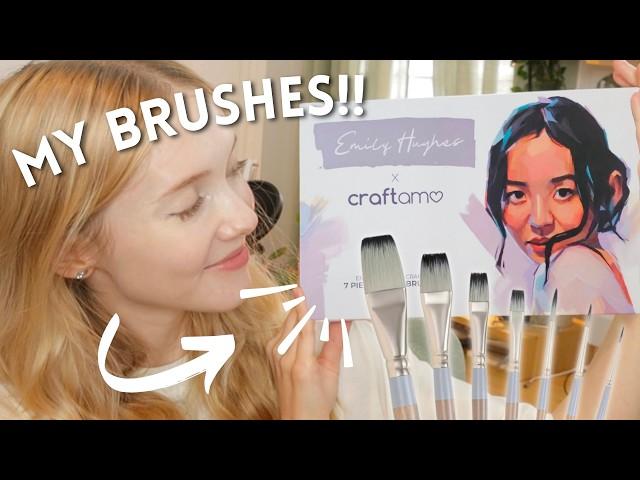 I Designed the PERFECT Brushes!  UNBOXING  Emily Hughes x Craftamo Paint Brush Set