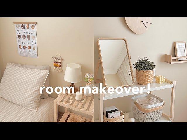 room makeover!  minimalist & korean   | bedroom makeover 