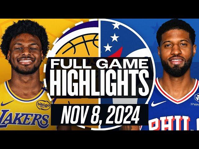 LAKERS vs 76ERS FULL GAME HIGHLIGHTS NOVEMBER 8, 2024 NBA FULL GAME HIGHLIGHTS TODAY 2K25