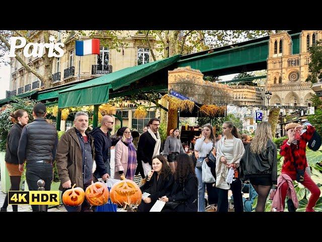 27 October 2024 France  Paris 4K HDR Halloween Autumn  Walk Best PARIS Attractive Visiting Place