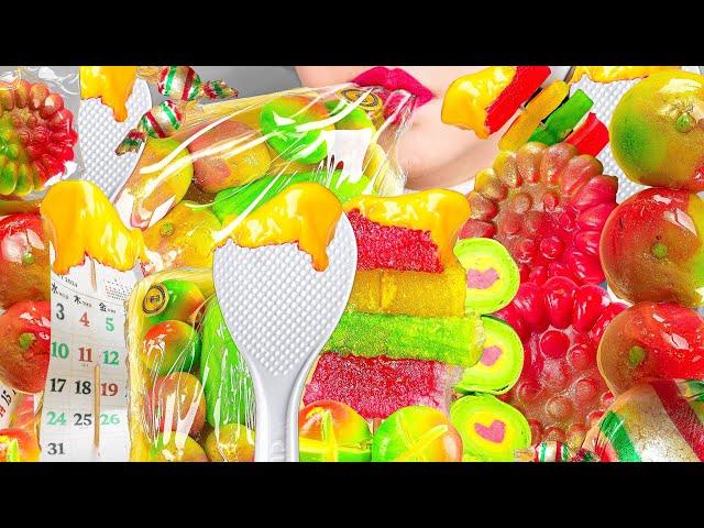ASMR vinyl jelly Hanbok EditionKorean traditional dessert mukbang * Recipe * Yakwa 咀嚼音 eating sound